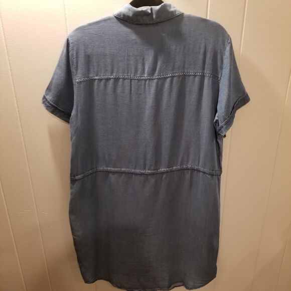 Cisono Los Angles Women's Blue Chambray Button up Shirt Dress Size Large - Picture 6 of 10